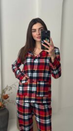 Домашній костюм з 100% котону червоний з жовтим - Зображення 4