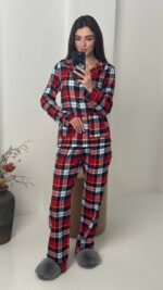 Домашній костюм з 100% котону червоний з жовтим - Зображення 2