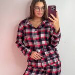 Домашній костюм з 100% котону червоний з білим