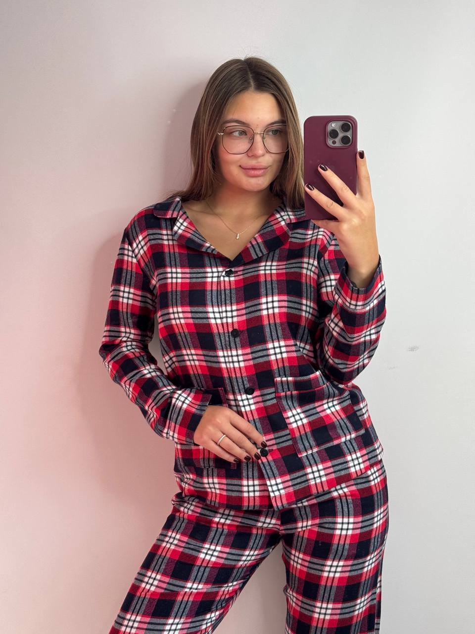 photo_2025-12-06_18-04-40 Домашній костюм з 100% котону червоний з білим - Зображення 1