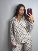 Домашній костюм у тканині фланель в принт печиво