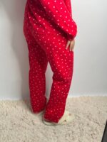 Домашній костюм у тканині фланель в червоний в сердечко - Зображення 2