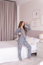 Домашній костюм у трендовий клітчастий принт маленька клітинка - Зображення 5