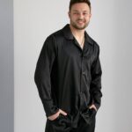 Чоловіча шовкова піжама чорний