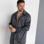 Чоловіча шовкова піжама графіт