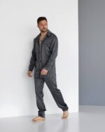 Чоловіча шовкова піжама графіт - Зображення 2