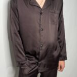 Чоловіча шовкова піжама брауні