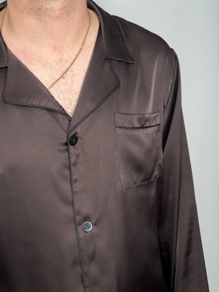 Чоловіча шовкова піжама брауні - Зображення 4