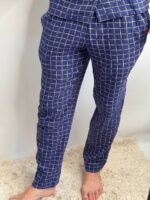 Муслінова чоловіча піжама синій в клітинку - Зображення 3