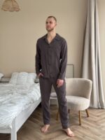 Муслінова чоловіча піжама шоколад - Зображення 4