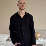 Муслінова чоловіча піжама чорний