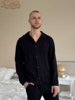 Муслінова чоловіча піжама чорний