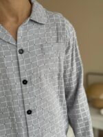 Муслінова чоловіча піжама сірий в клітинку - Зображення 4