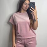 Плюшева піжама двійка | Футболка  | Шорти пудра