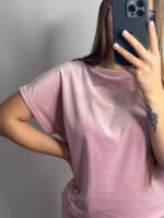 Плюшева піжама двійка | Футболка  | Шорти пудра - Зображення 4