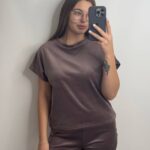 Плюшева піжама двійка | Футболка  | Шорти мокко2