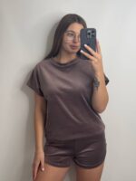 Плюшева піжама двійка | Футболка  | Шорти мокко2