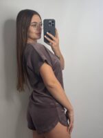 Плюшева піжама двійка | Футболка  | Шорти мокко2 - Зображення 3