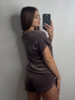 Плюшева піжама двійка | Футболка  | Шорти мокко2 - Зображення 2