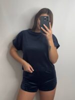 Плюшева піжама двійка | Футболка  | Шорти синій