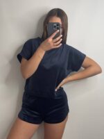 Плюшева піжама двійка | Футболка  | Шорти синій - Зображення 4