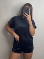 Плюшева піжама двійка | Футболка  | Шорти синій - Зображення 2