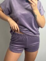 Плюшева піжама двійка | Футболка  | Шорти ліловий - Зображення 3