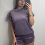 Плюшева піжама двійка | Футболка  | Шорти ліловий