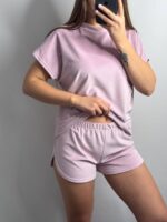 Плюшева піжама двійка | Футболка  | Шорти рожевий - Зображення 5