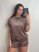 Плюшева піжама двійка | Футболка  | Шорти капучіно - Зображення 9