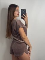 Плюшева піжама двійка | Футболка  | Шорти капучіно - Зображення 2