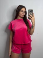 Плюшева піжама двійка | Футболка  | Шорти малиновий