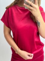 Плюшева піжама двійка | Футболка  | Шорти вишневий - Зображення 4