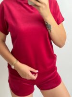 Плюшева піжама двійка | Футболка  | Шорти вишневий - Зображення 7