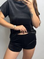 Плюшева піжама двійка | Футболка  | Шорти чорний - Зображення 5