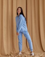 Спортивний костюм із замком блакитний - Зображення 3