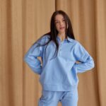 Спортивний костюм із замком блакитний