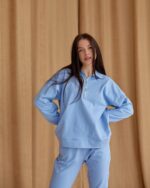 Спортивний костюм із замком блакитний