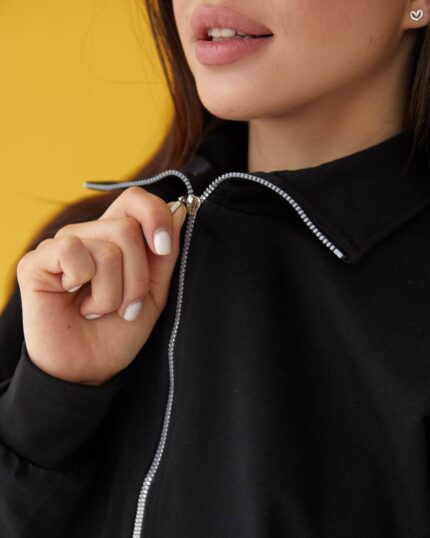 Спортивний костюм із замком темна чорний - Зображення 8