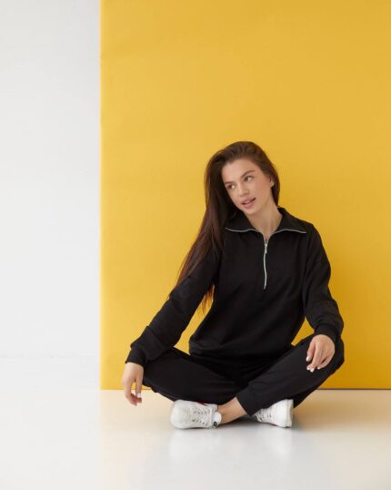 Спортивний костюм із замком темна чорний - Зображення 7