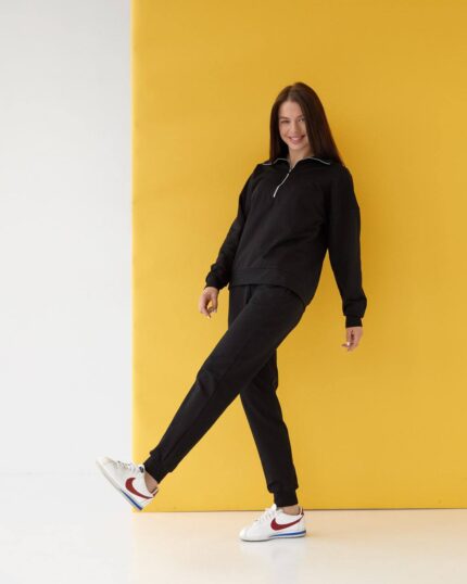 Спортивний костюм із замком темна чорний - Зображення 5