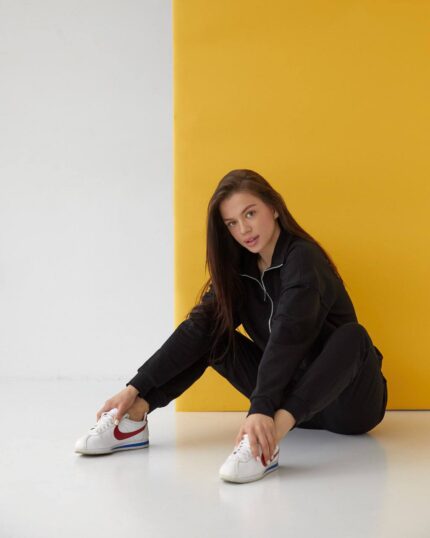 Спортивний костюм із замком темна чорний - Зображення 4