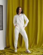 Спортивний костюм із замком темна молочний