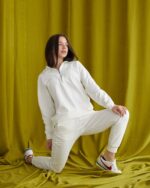 Спортивний костюм із замком темна молочний - Зображення 2