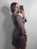 Довгий халат з поясом  мокко - Зображення 2