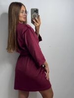 Довгий халат з поясом  бордовий - Зображення 2