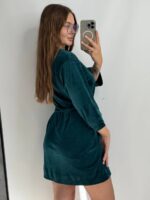 Довгий халат з поясом смарагд - Зображення 2