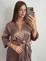 Шовковий Армані халат шоколад - Зображення 5