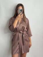 Шовковий Армані халат шоколад - Зображення 4