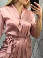Шовковий Армані халат пудра - Зображення 8